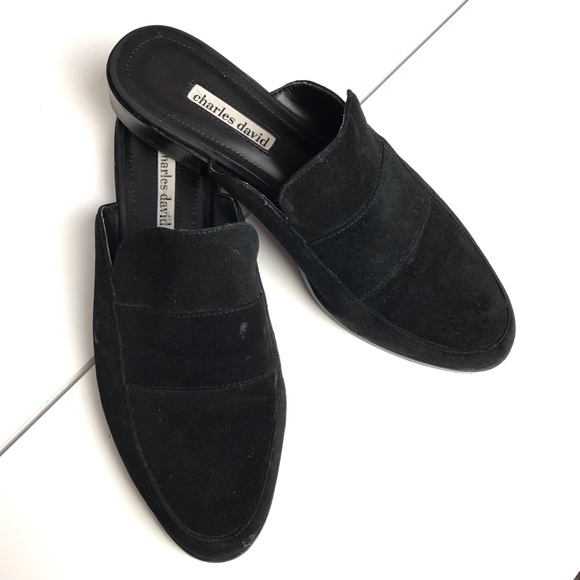 Charles David Shoes - Charles David Black Mule Loafer Slide Shoe 9